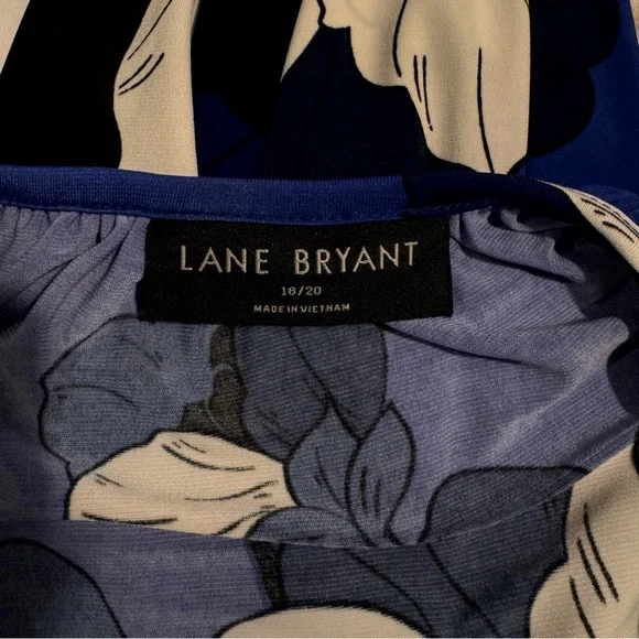 Lane Bryant Navy and Cream Floral Long Sleeve Dress - Picture 5 of 10